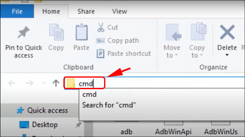 Gõ cmd